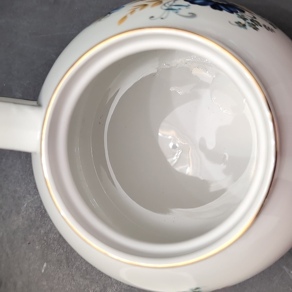 VTG,Ellegreve Wood & Sons of England Blue Floral Ironstone Teapot. - Picture 8 of 11